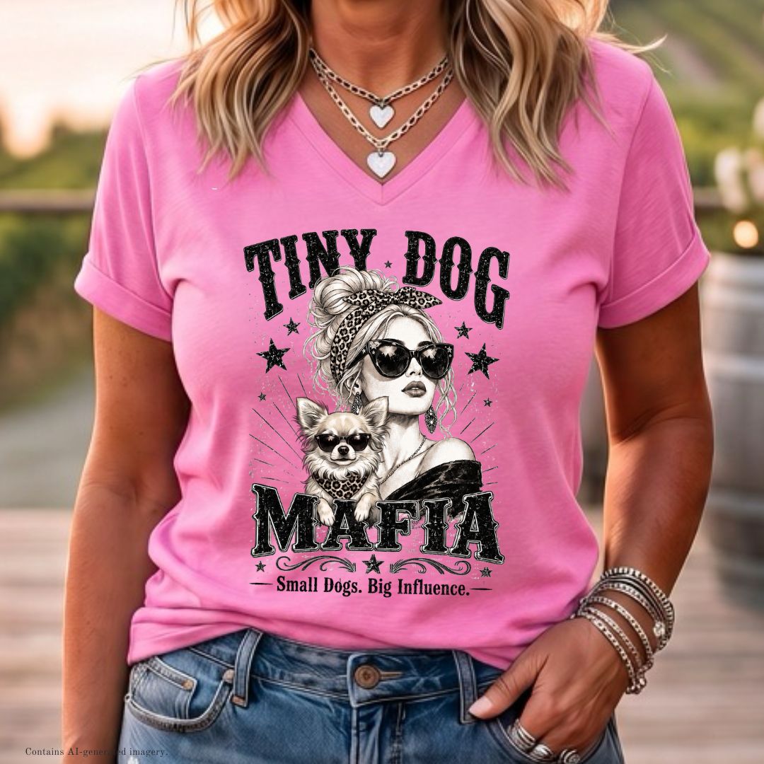 Tiny Dog Mafia Signature Blondie V-Neck