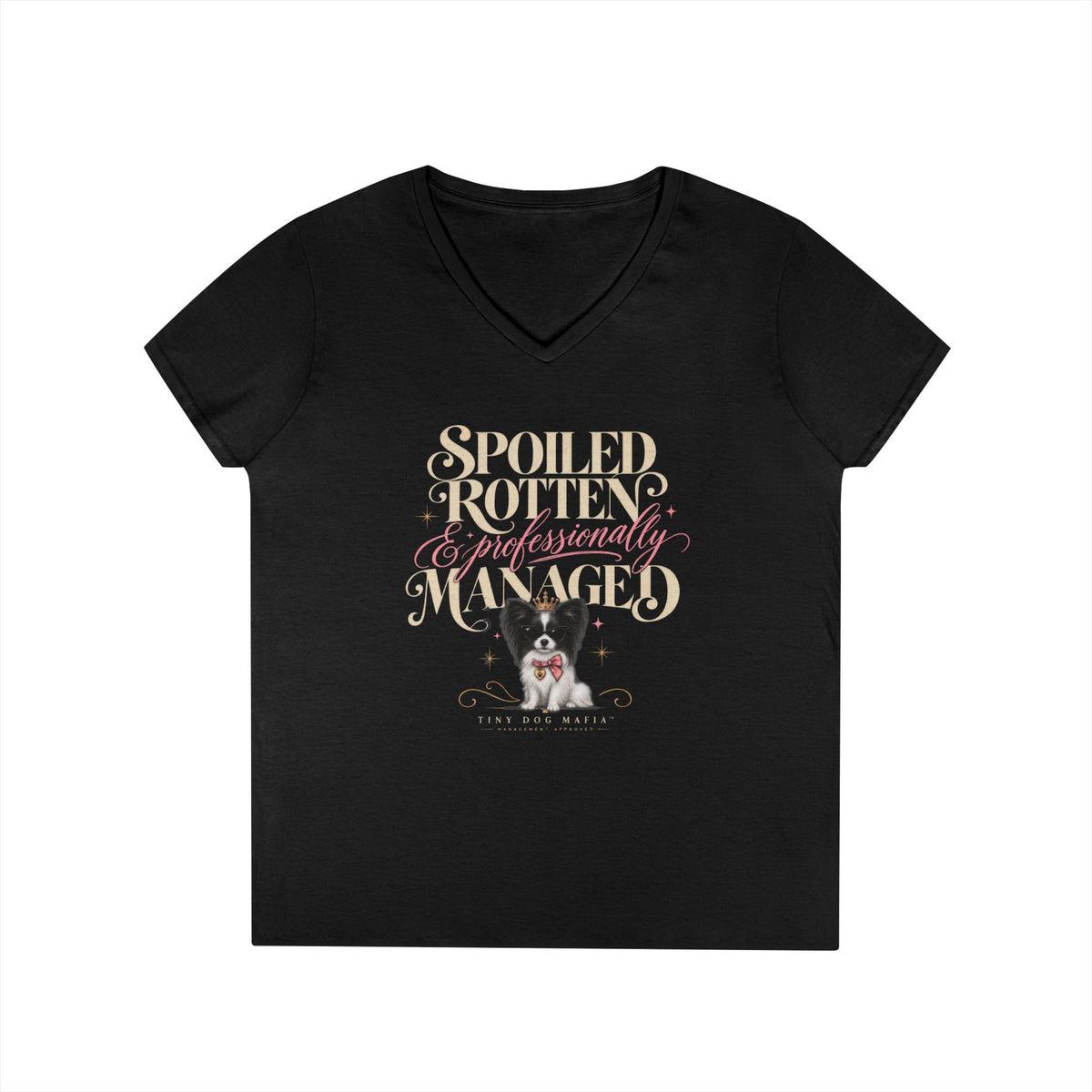 Papillon Black/White | Spoiled & Managed V-Neck