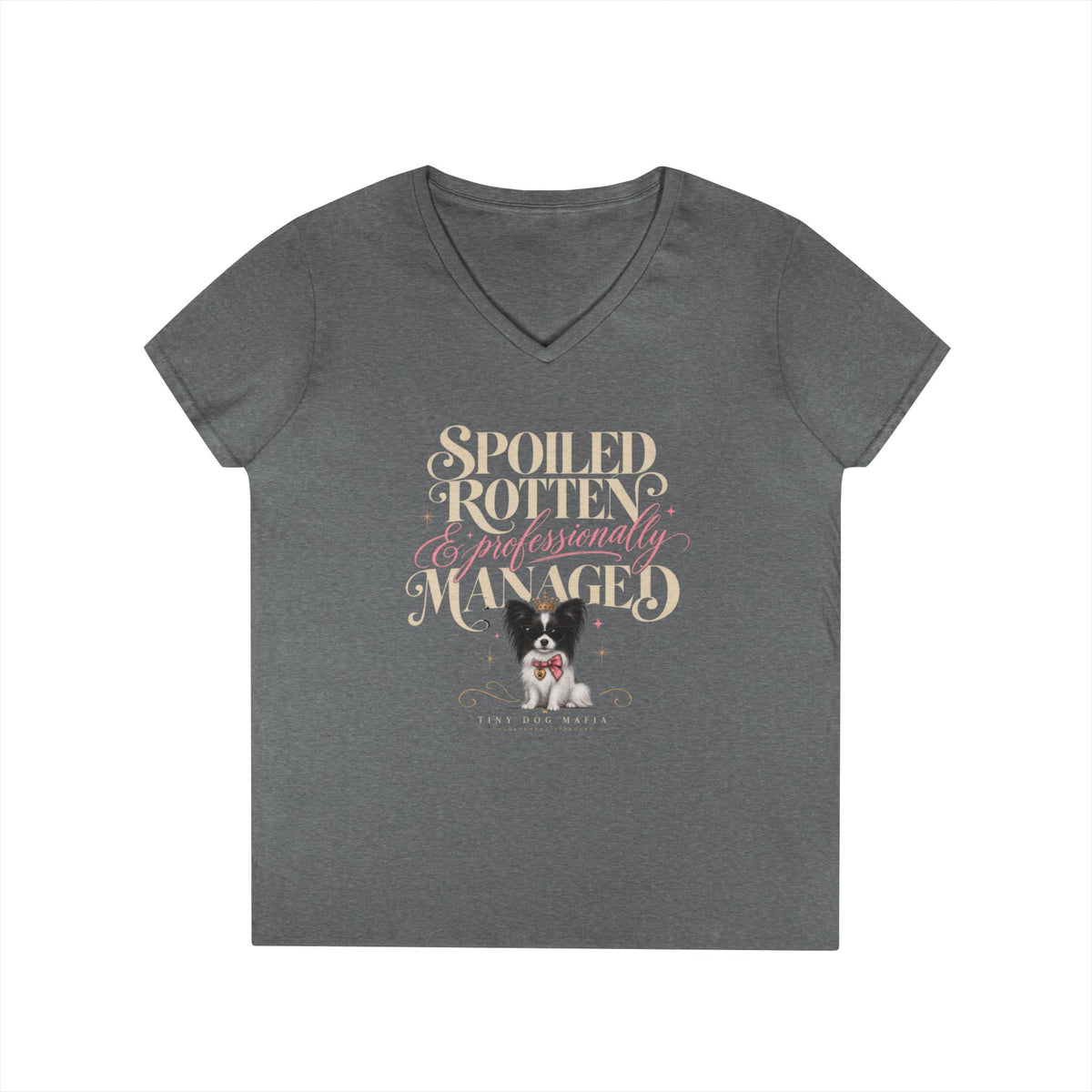 Papillon Black/White | Spoiled & Managed V-Neck