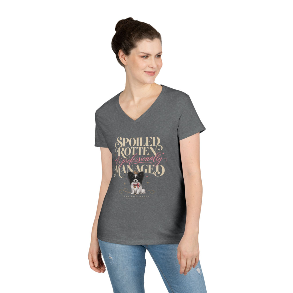 Papillon Black/White | Spoiled & Managed V-Neck