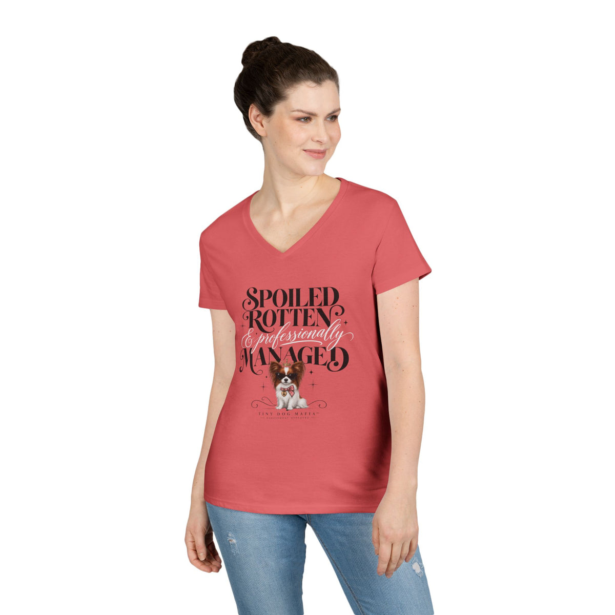Papillon Red/White | Spoiled & Managed V-Neck