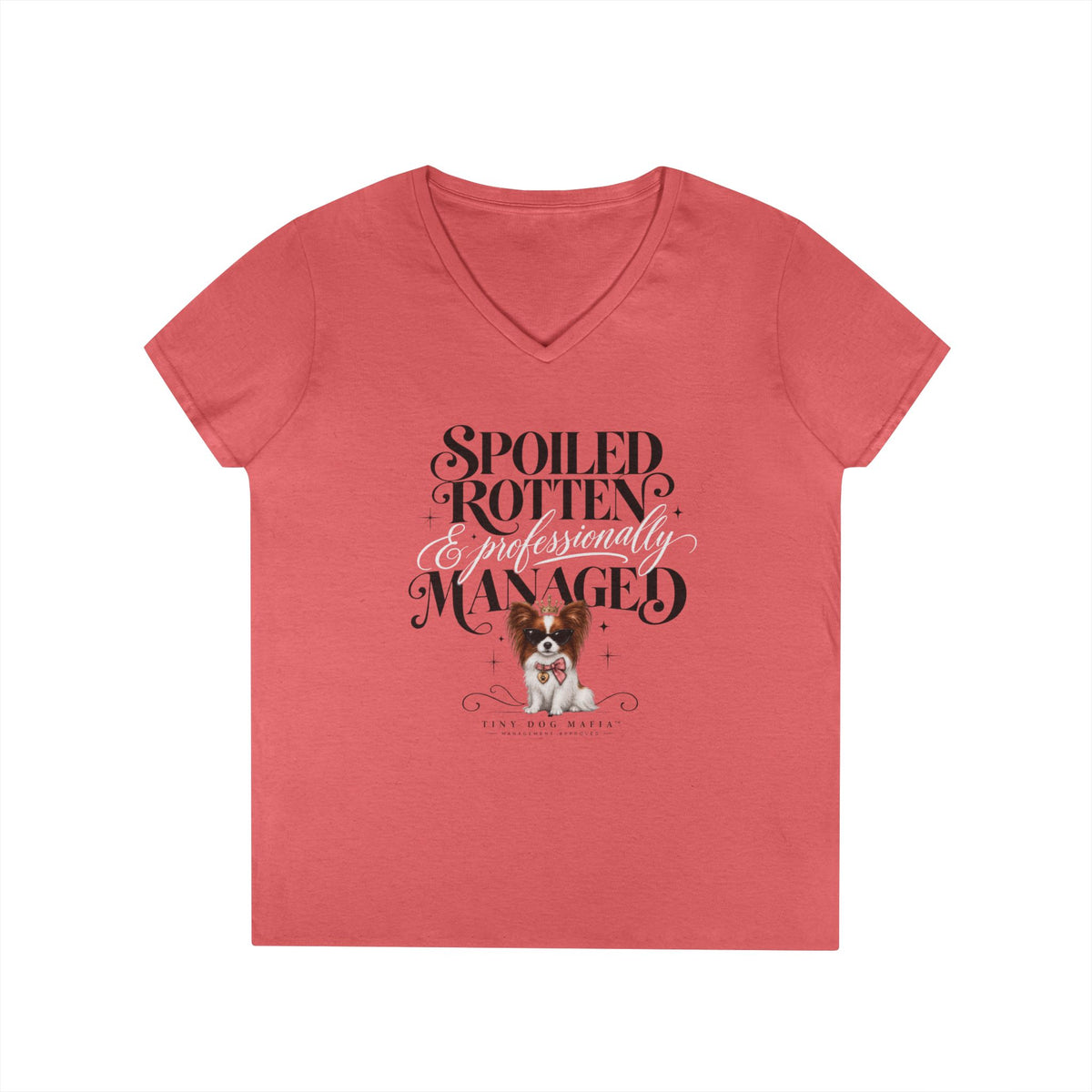 Papillon Red/White | Spoiled & Managed V-Neck