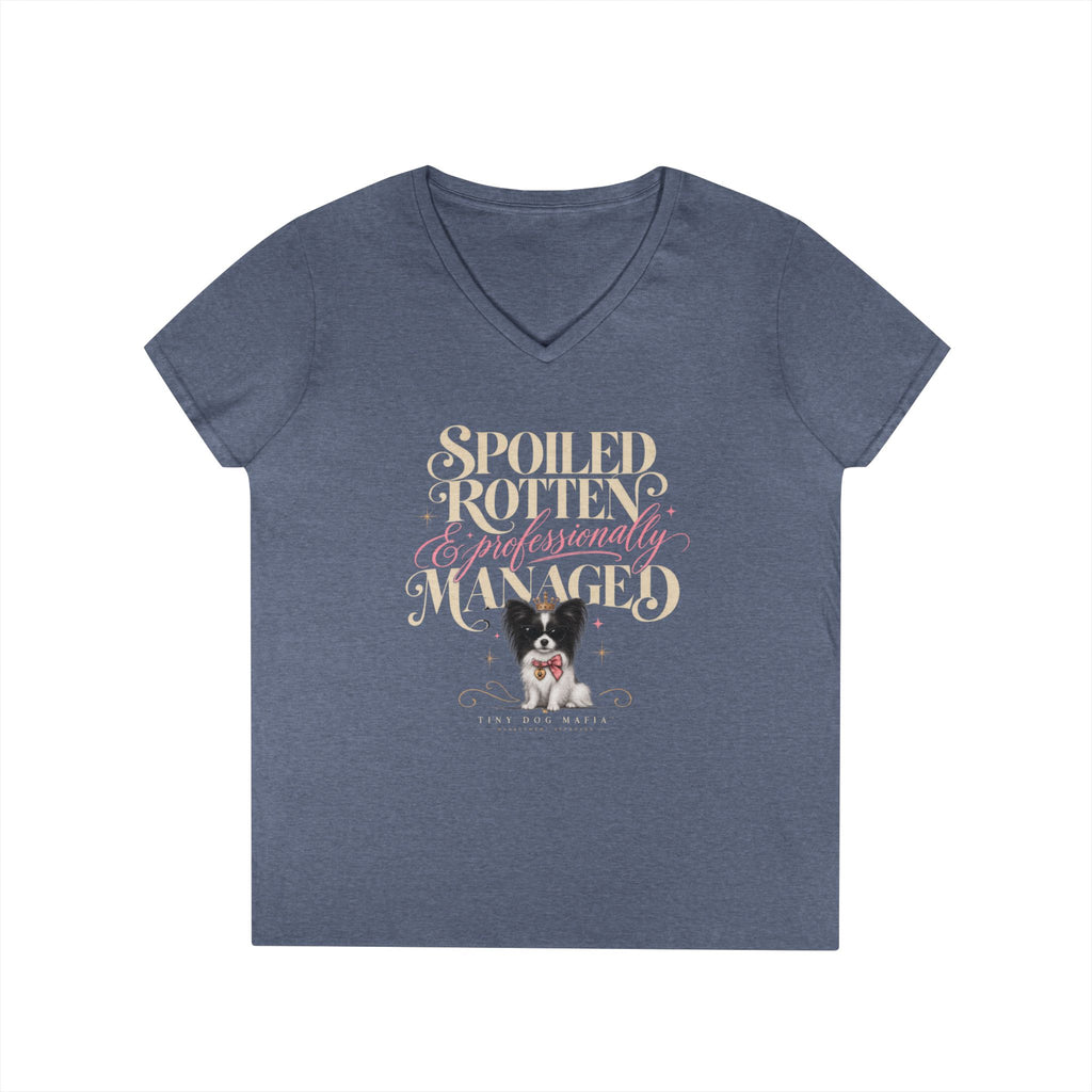 Papillon Black/White | Spoiled & Managed V-Neck