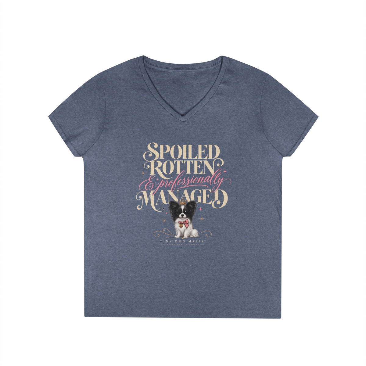 Papillon Black/White | Spoiled & Managed V-Neck