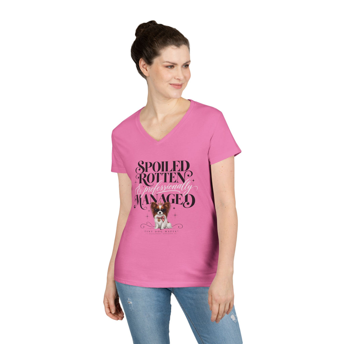 Papillon Red/White | Spoiled & Managed V-Neck