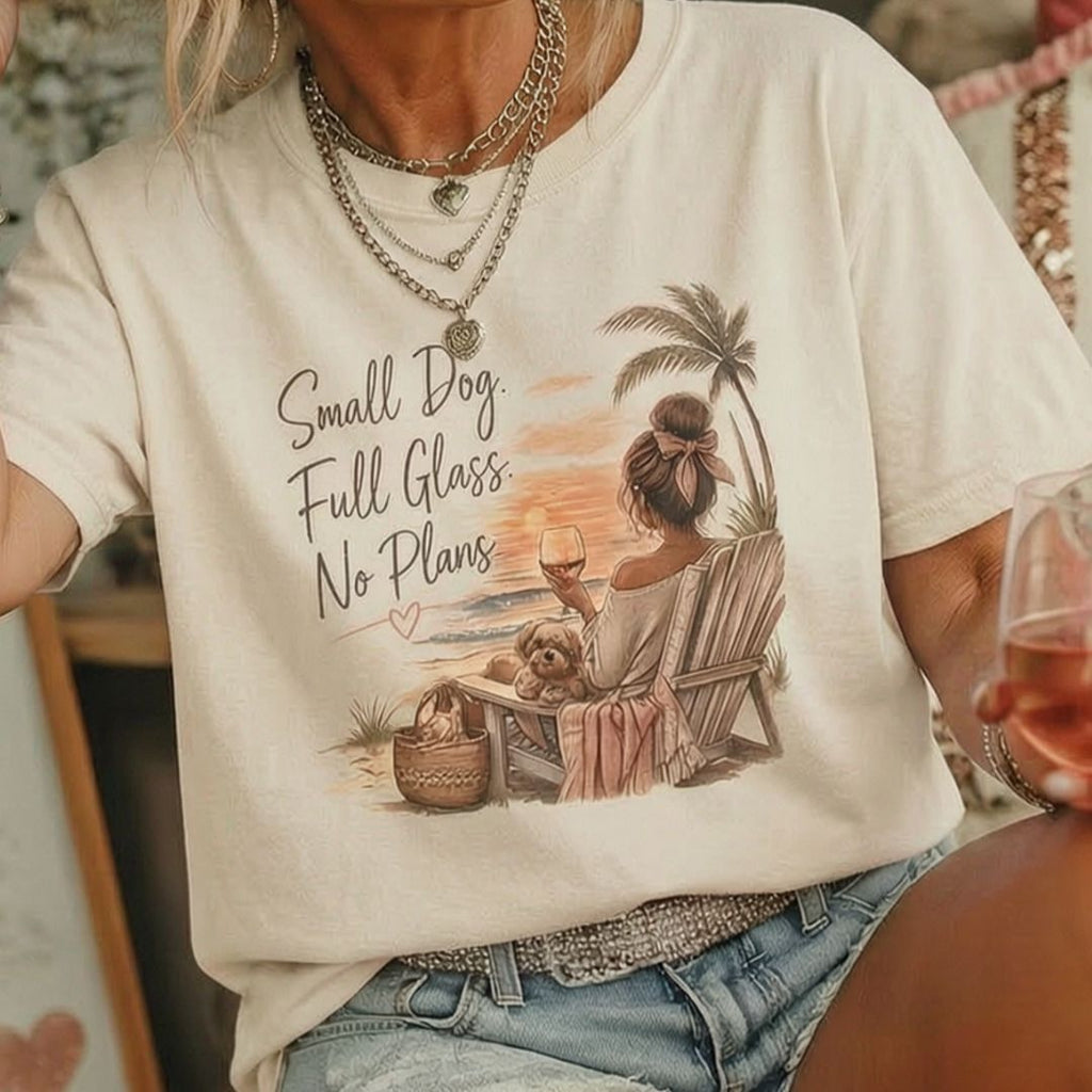 Small Dog, Full Glass T-Shirt