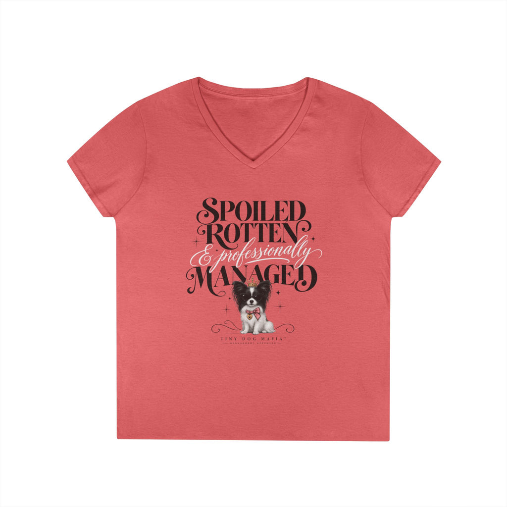 Papillon Black/White | Spoiled & Managed V-Neck