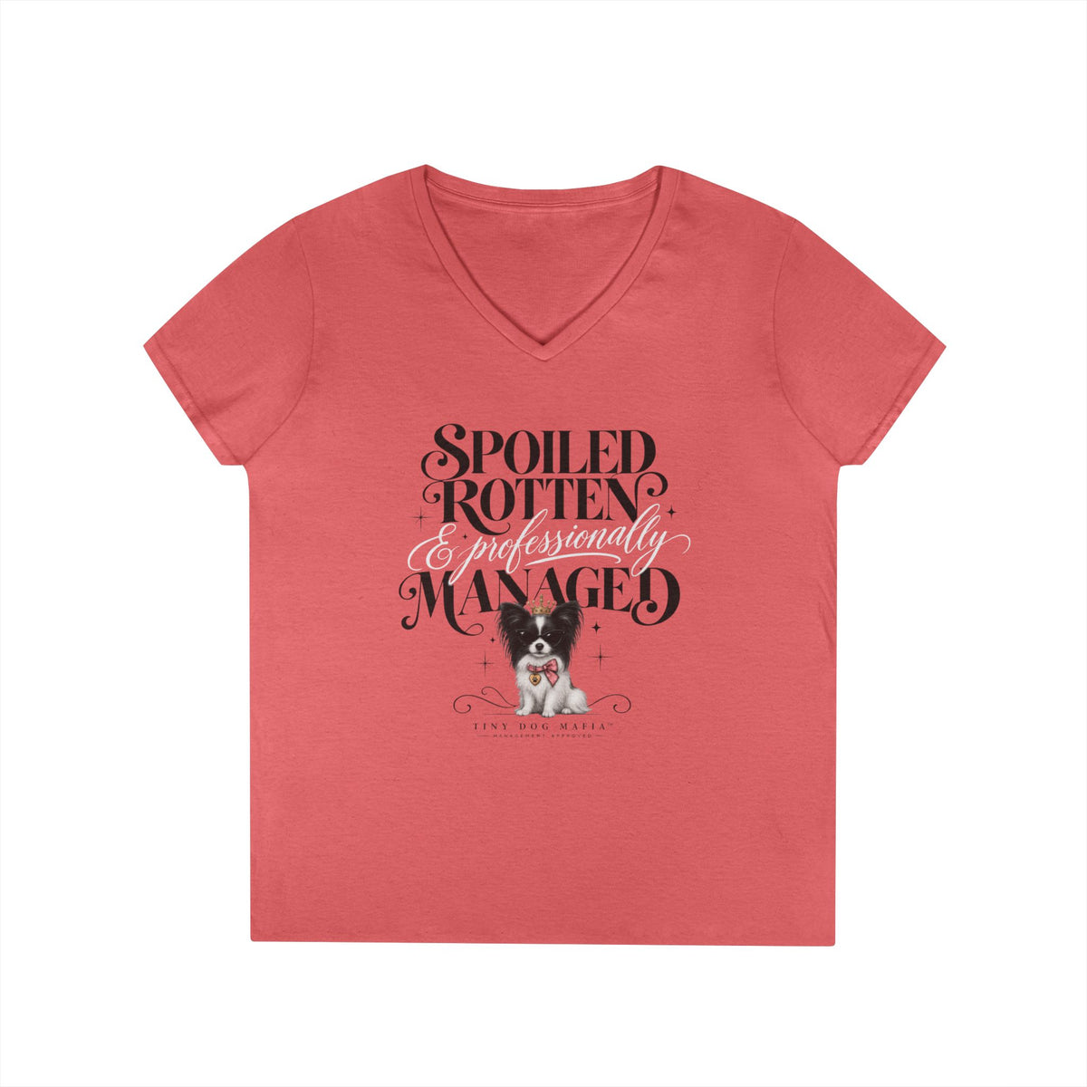 Papillon Black/White | Spoiled & Managed V-Neck