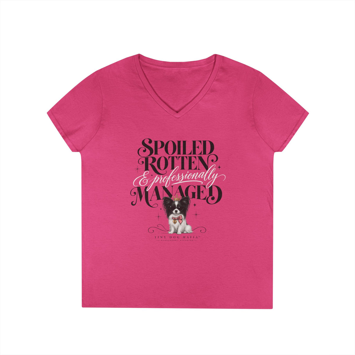 Papillon Black/White | Spoiled & Managed V-Neck