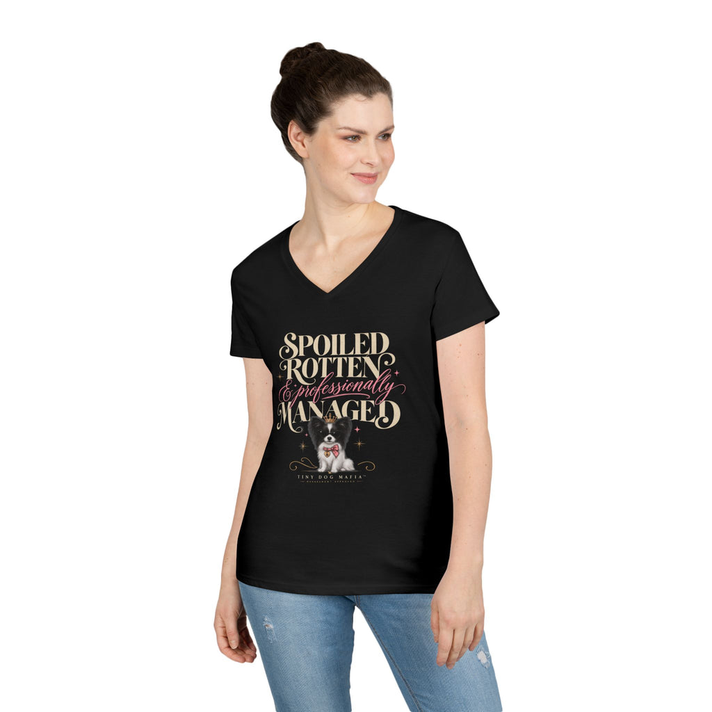 Papillon Black/White | Spoiled & Managed V-Neck