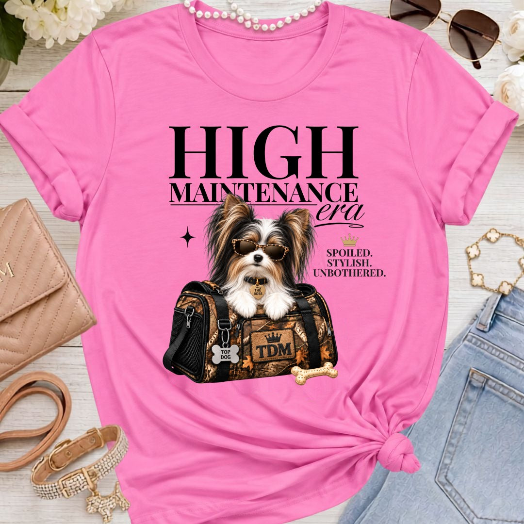 Biewer Terrier | High Maintenance Camo T-Shirt - Charity Pink