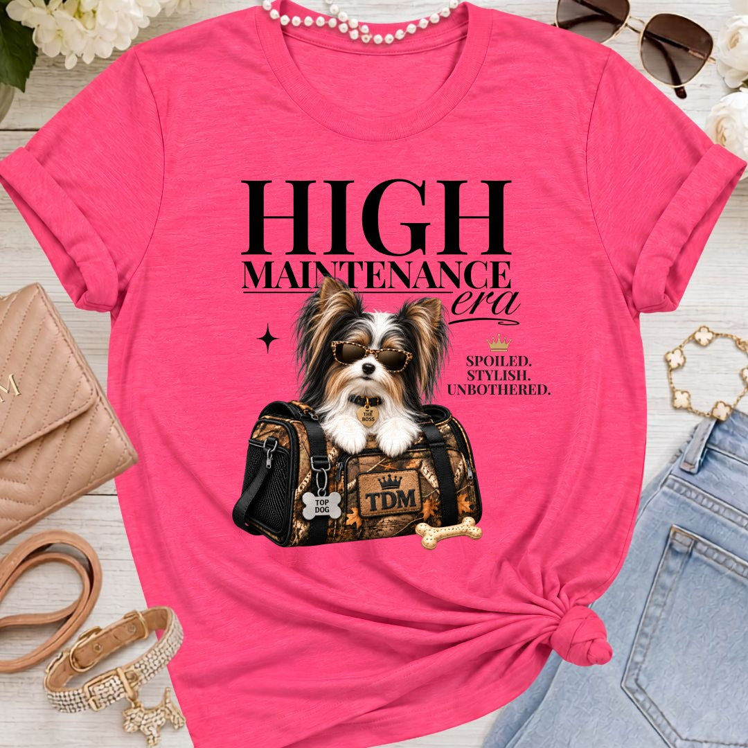 Biewer Terrier | High Maintenance Camo T-Shirt - Fuchsia