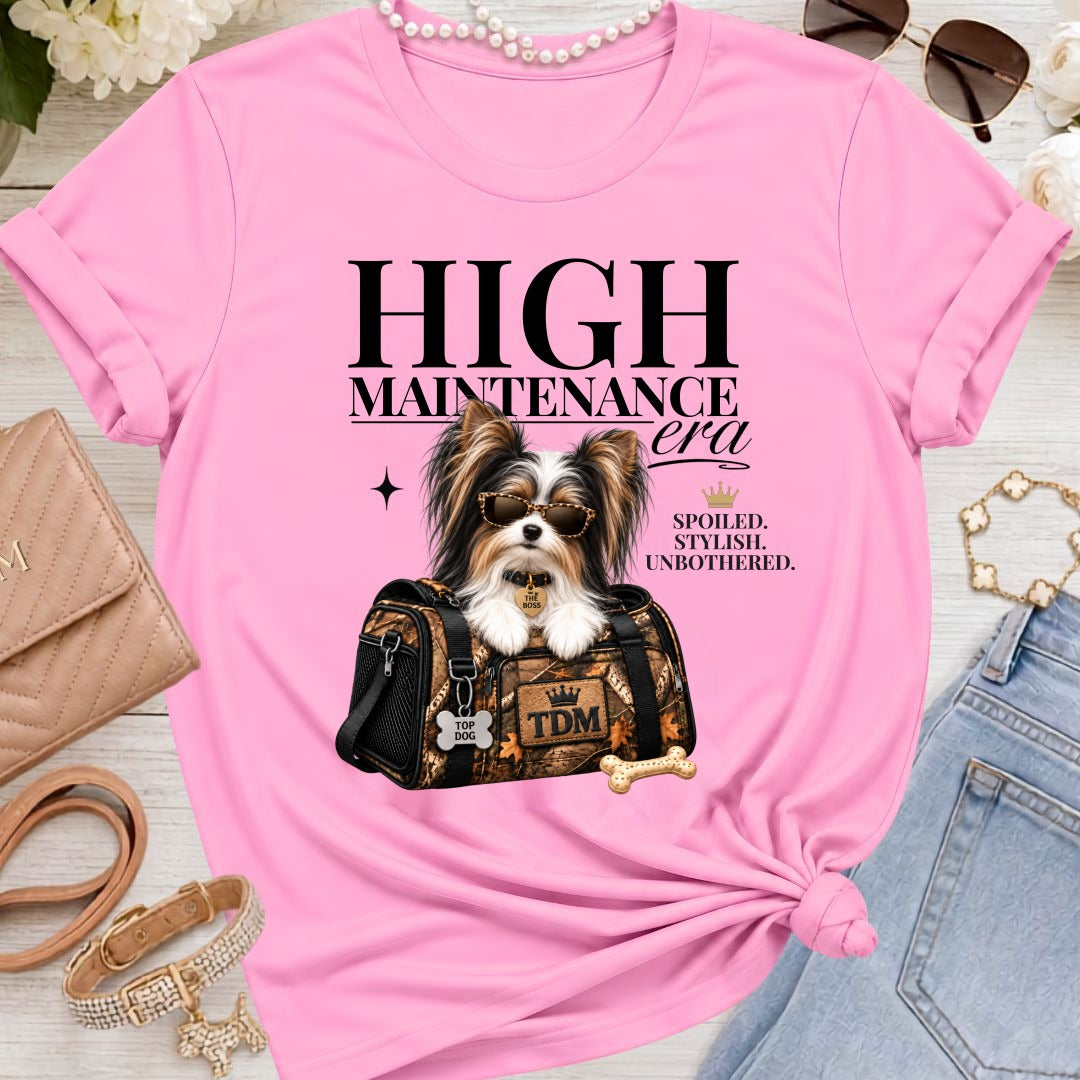 Biewer Terrier | High Maintenance Camo T-Shirt - Heather Bubble Gum