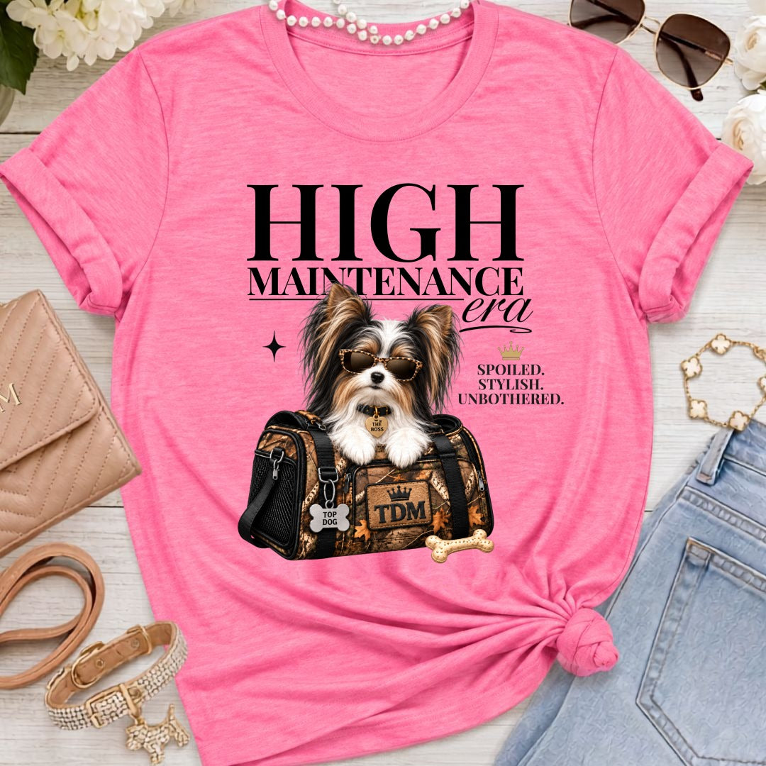 Biewer Terrier | High Maintenance Camo T-Shirt - Heather Charity Pink
