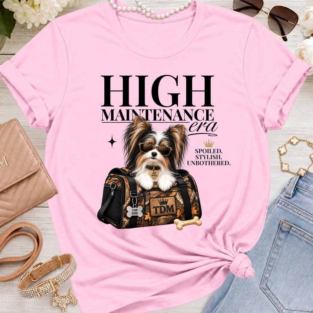 Biewer Terrier | High Maintenance Camo T-Shirt - Pink
