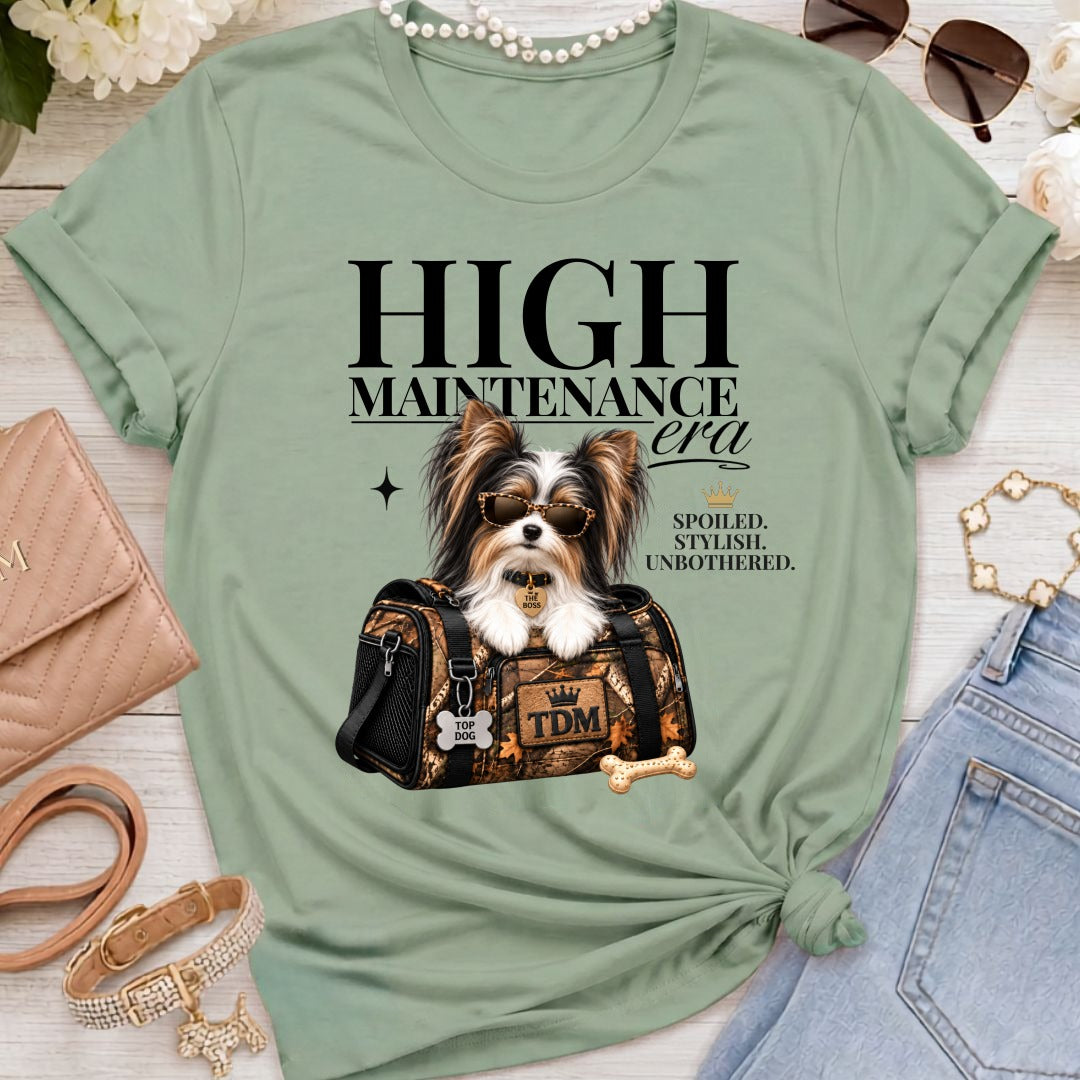 Biewer Terrier | High Maintenance Camo T-Shirt - Sage