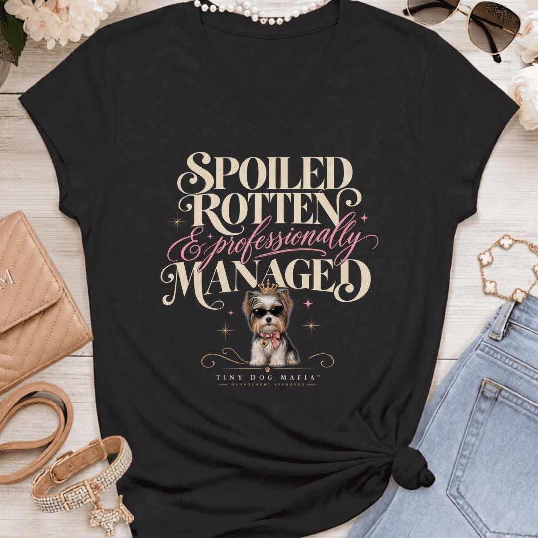 Biewer Terrier - Spoiled & Managed Vneck - Black