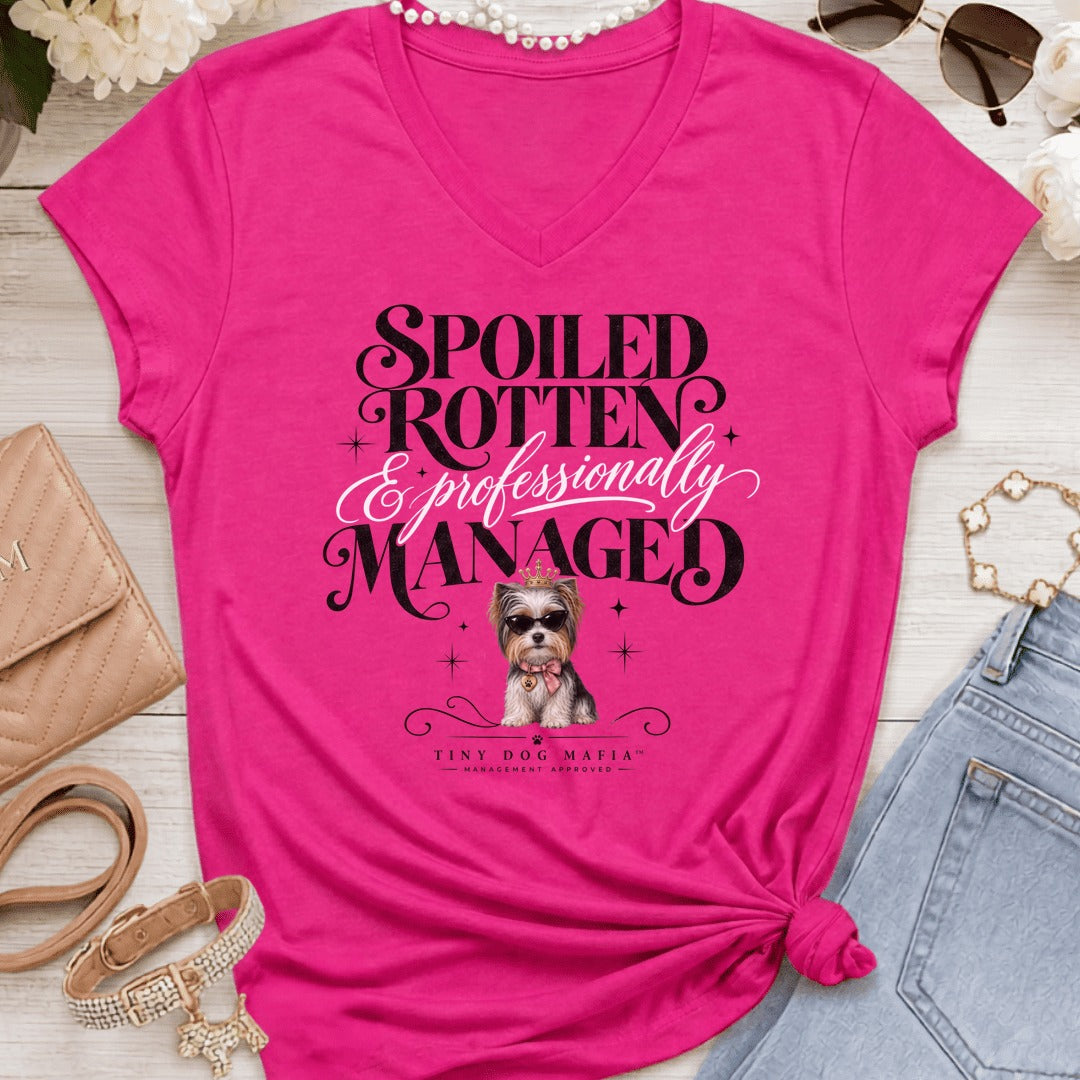 Biewer Terrier - Spoiled & Managed Vneck - Heliconia