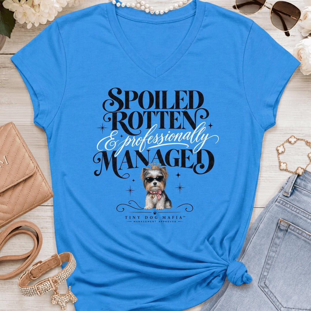 Biewer Terrier - Spoiled & Managed Vneck - Sapphire