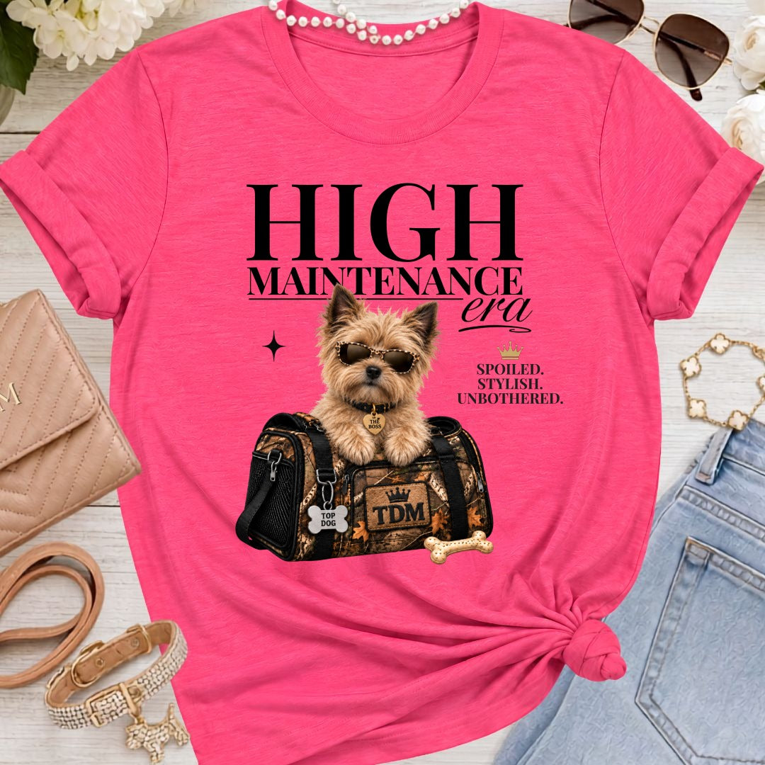 Cairn Terrier | High Maintenance Camo T-Shirt - Fuchsia