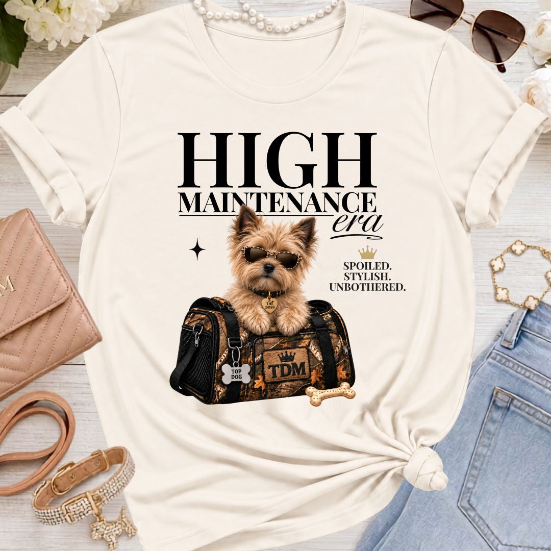 Cairn Terrier | High Maintenance Camo T-Shirt - Natural