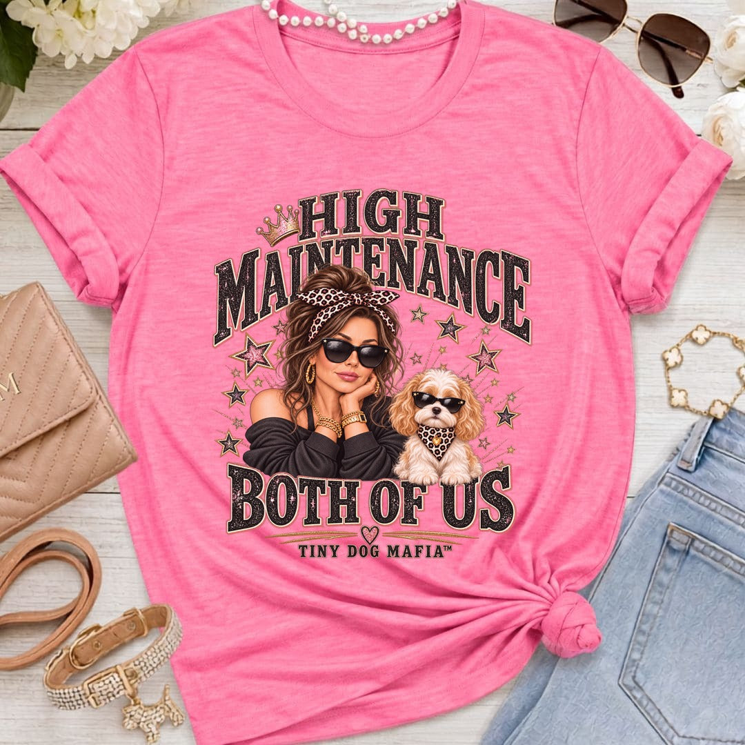 Cavachon - High Maintenance Both of Us - Brunette - Heather Charity Pink