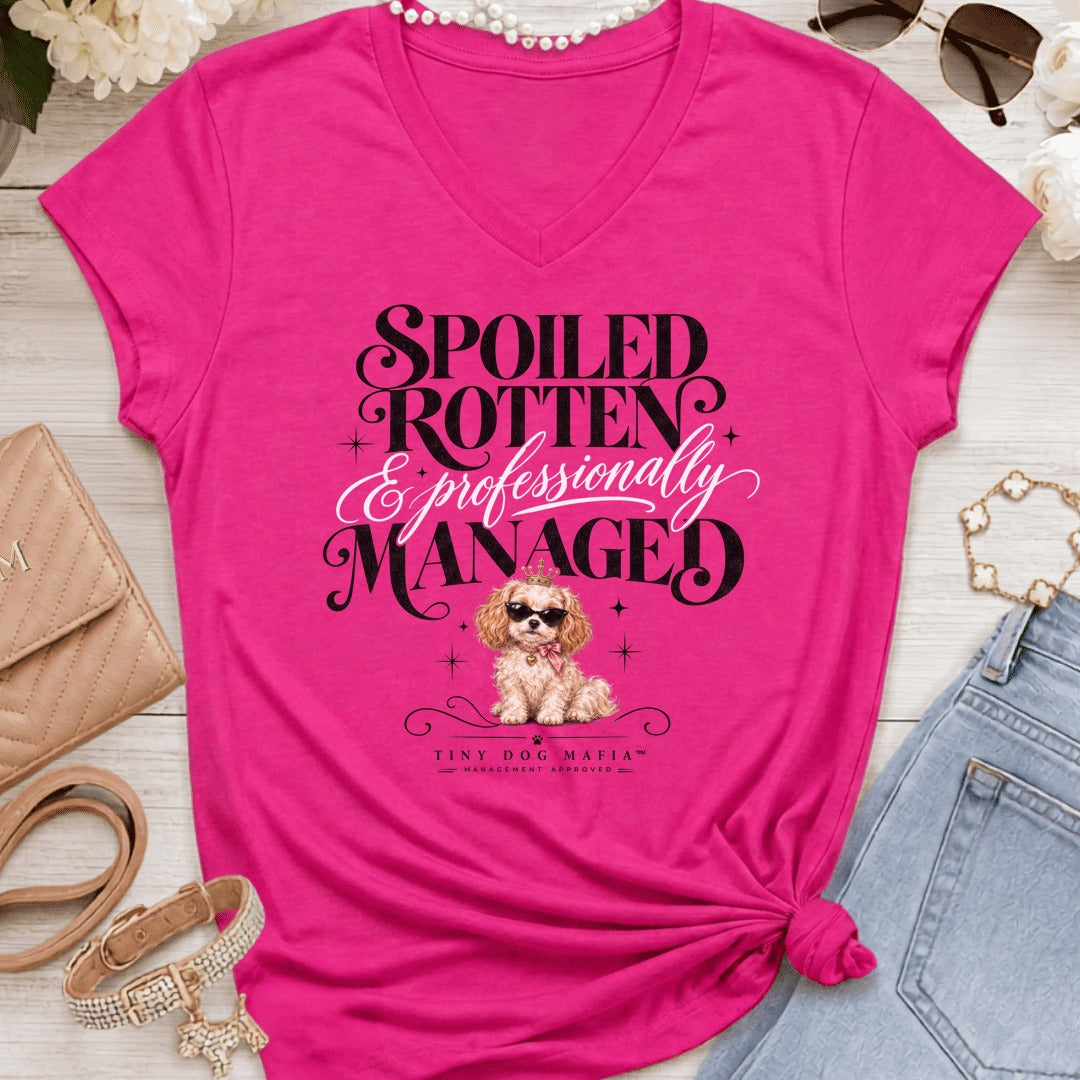 Cavachon - Spoiled & Managed Vneck - Heliconia