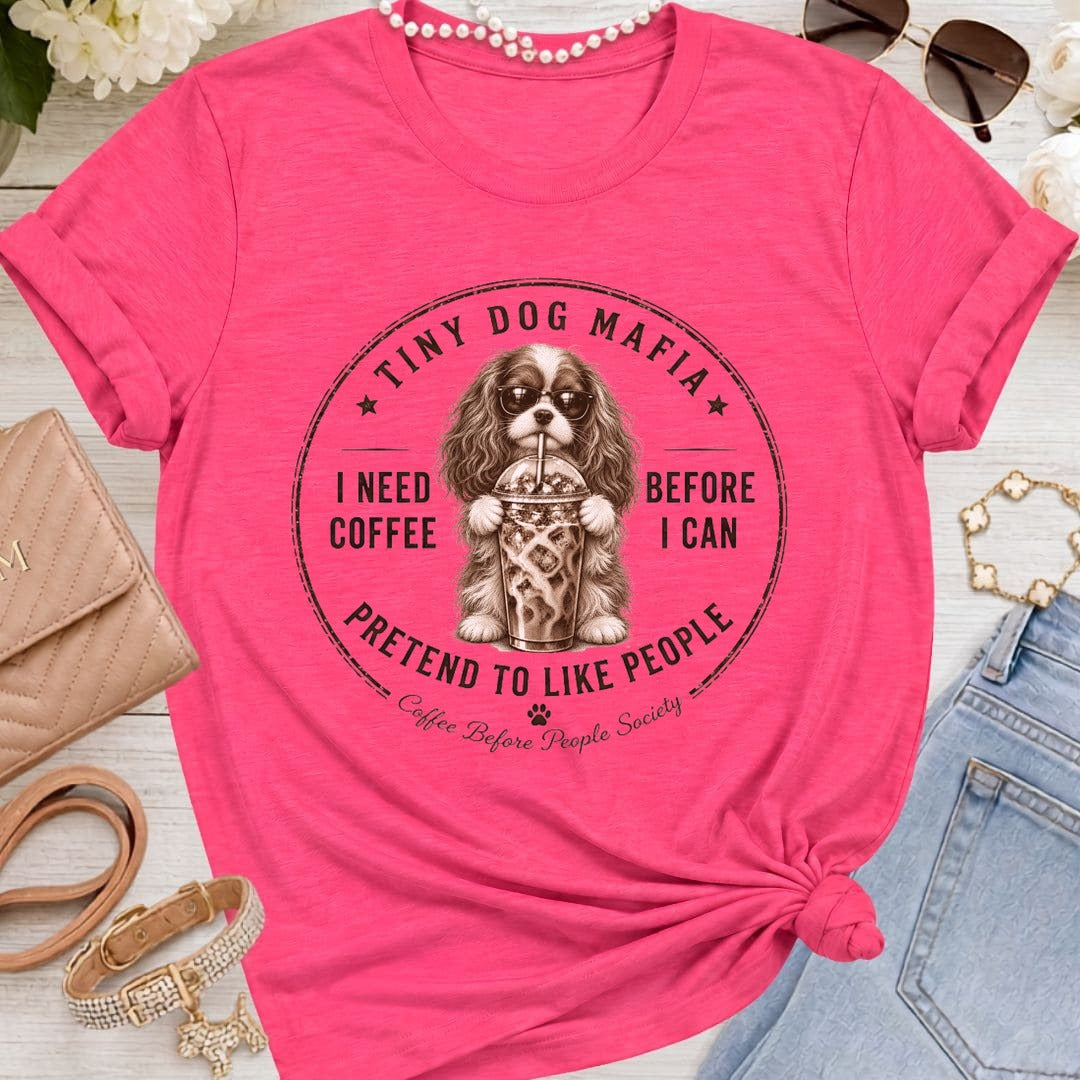 Cavalier King Charles Spaniel - Coffee + Pretend - Fuchsia