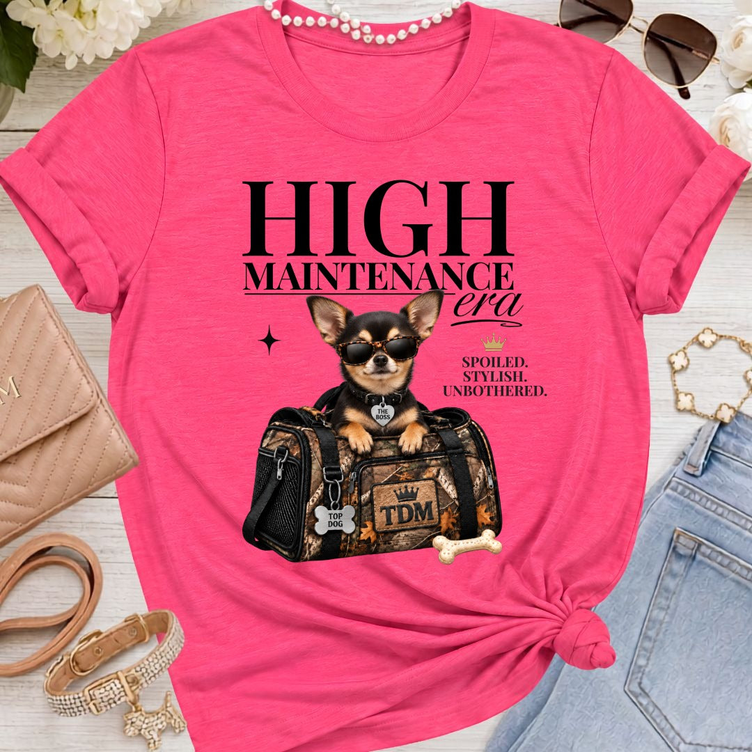 Chihuahua Dark | High Maintenance Camo T-Shirt - Fuchsia