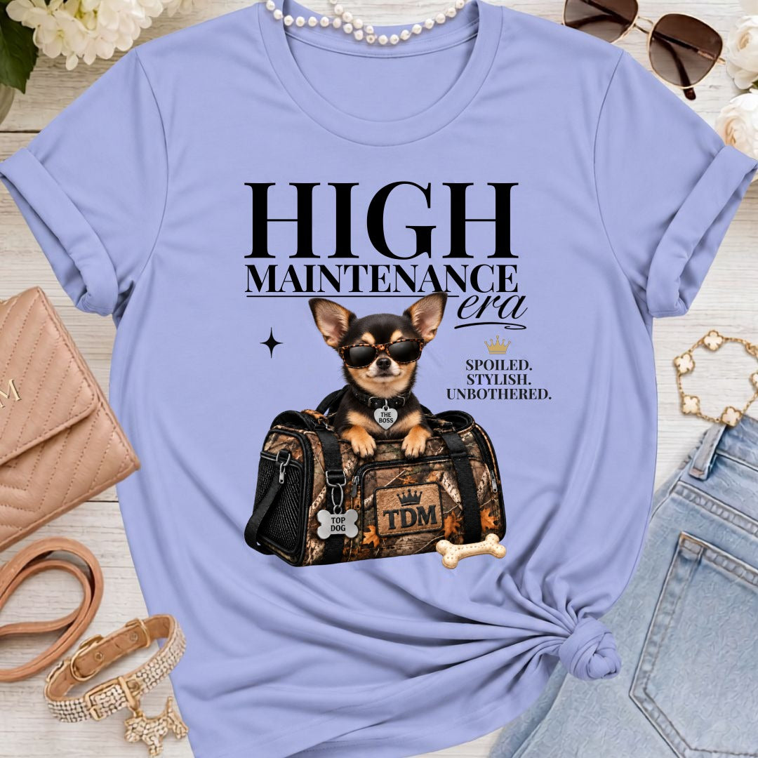 Chihuahua Dark | High Maintenance Camo T-Shirt - Lavender Blue