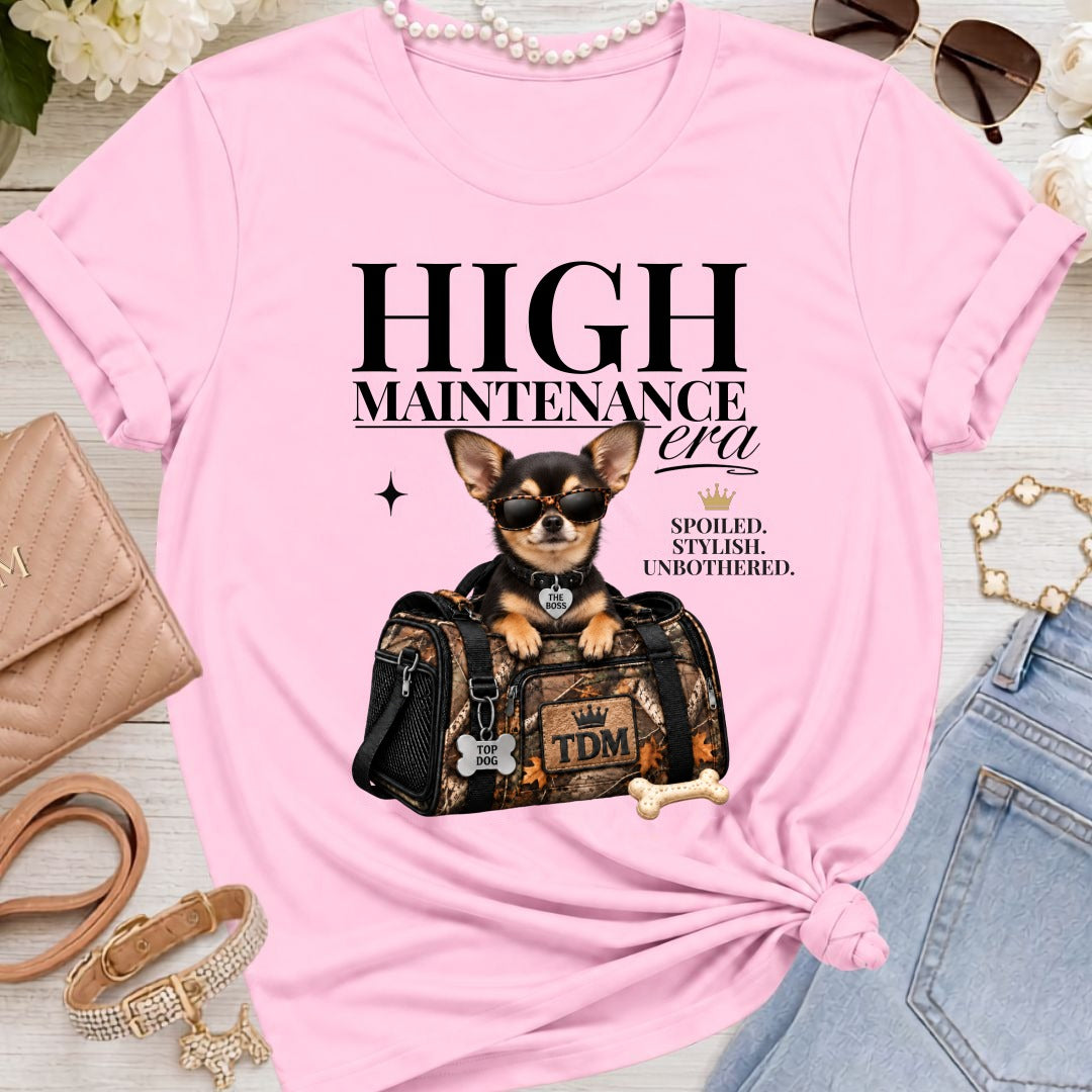 Chihuahua Dark | High Maintenance Camo T-Shirt - Pink