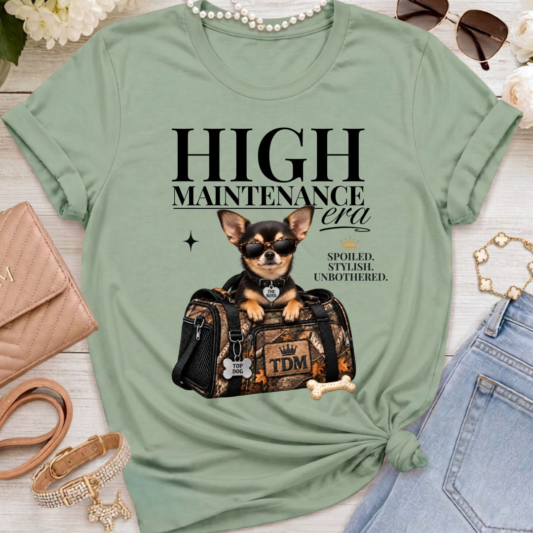 Chihuahua Dark | High Maintenance Camo T-Shirt - Sage
