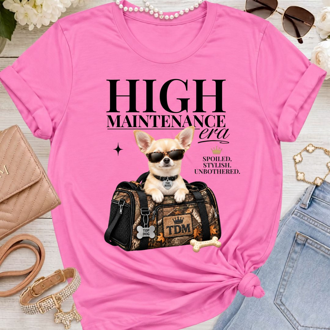 Chihuahua Light | High Maintenance Camo T-Shirt - Charity Pink
