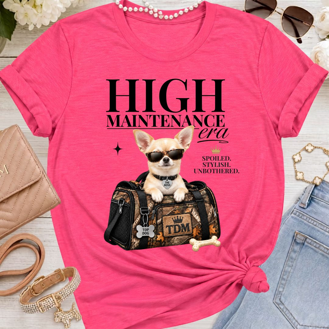 Chihuahua Light | High Maintenance Camo T-Shirt - Fuchsia