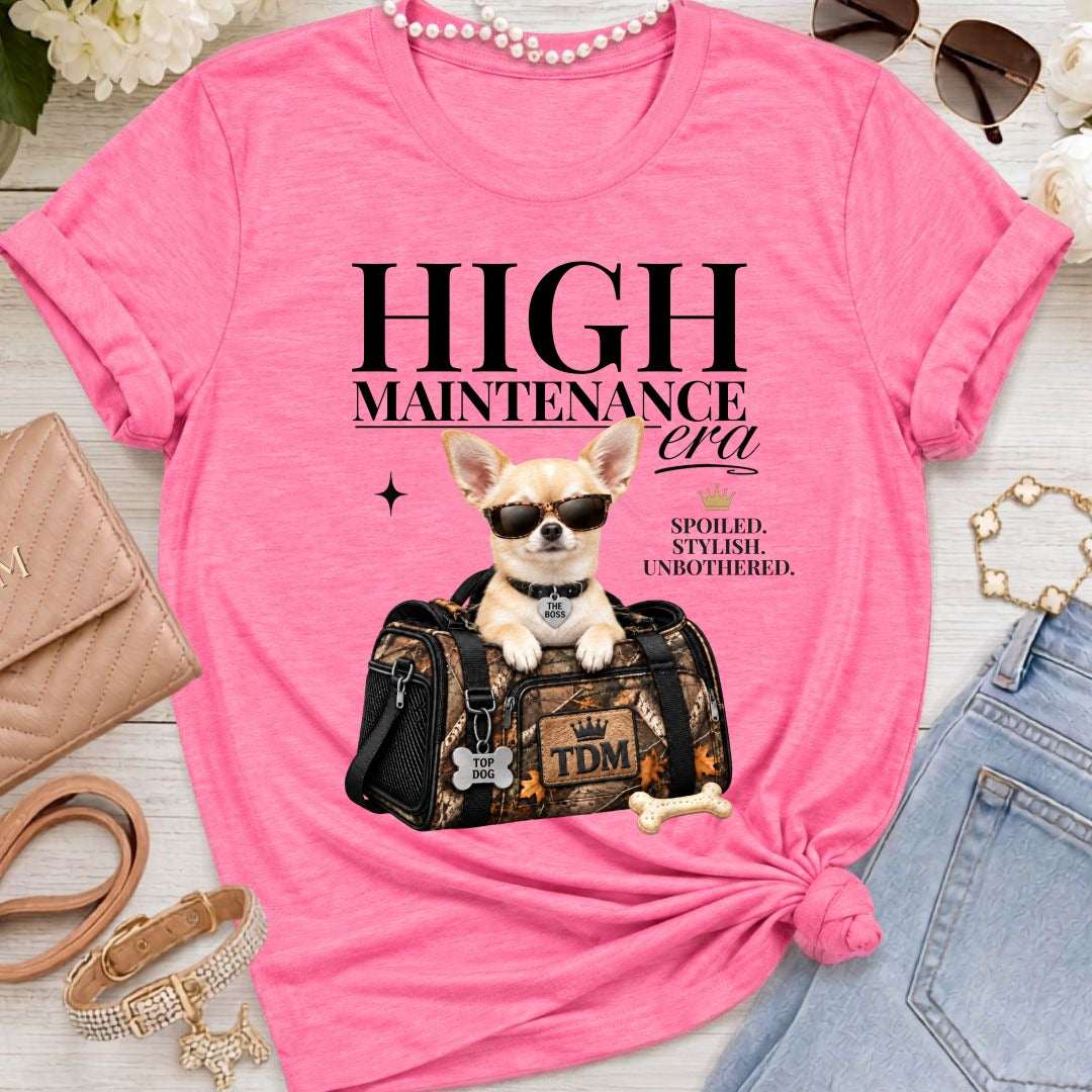 Chihuahua Light | High Maintenance Camo T-Shirt - Heather Charity Pink