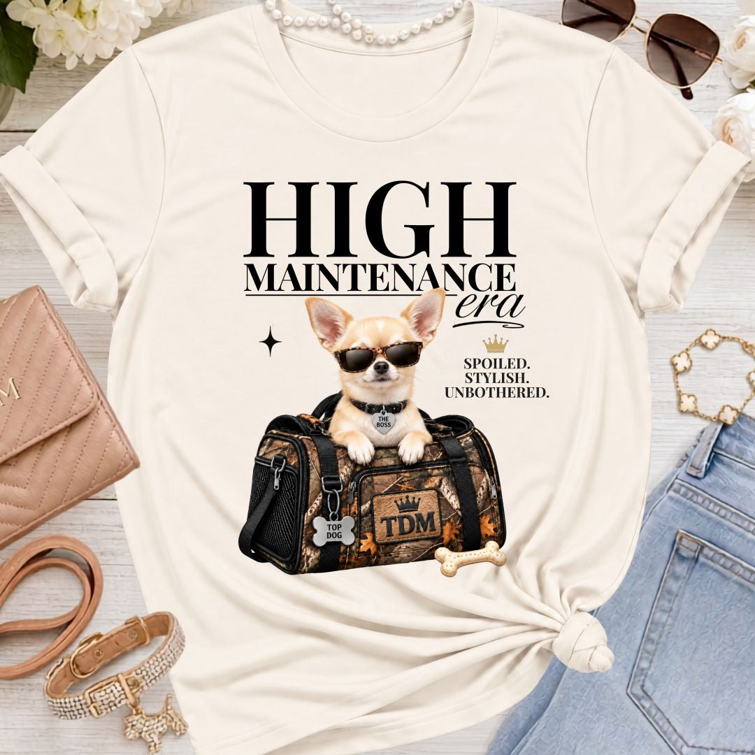 Chihuahua Light | High Maintenance Camo T-Shirt - Natural