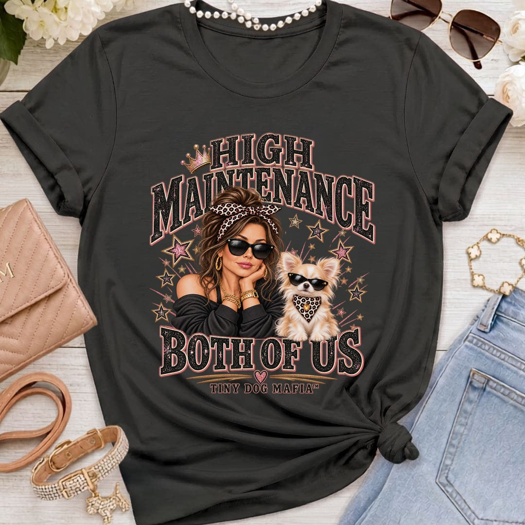 Chihuahua Light Long Hair - High Maintenance Both of Us - Brunette - Black