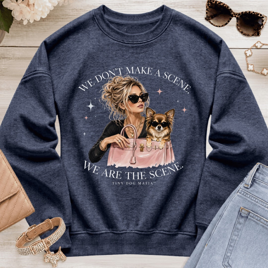 Chihuahua Sable - We Are The Scene Sweatshirt - Heather Sport Dark Navy