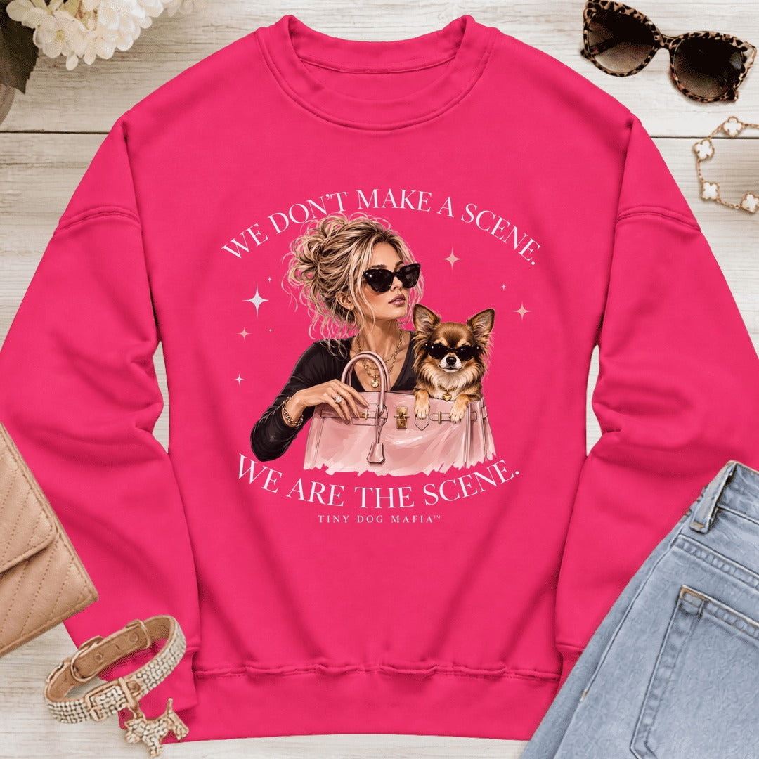 Chihuahua Sable - We Are The Scene Sweatshirt - Heliconia