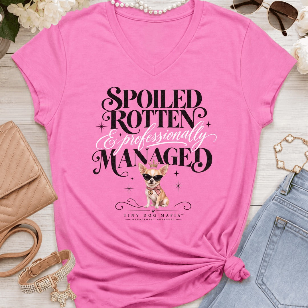 Chihuahua Short Light - Spoiled & Managed Vneck - Azalea