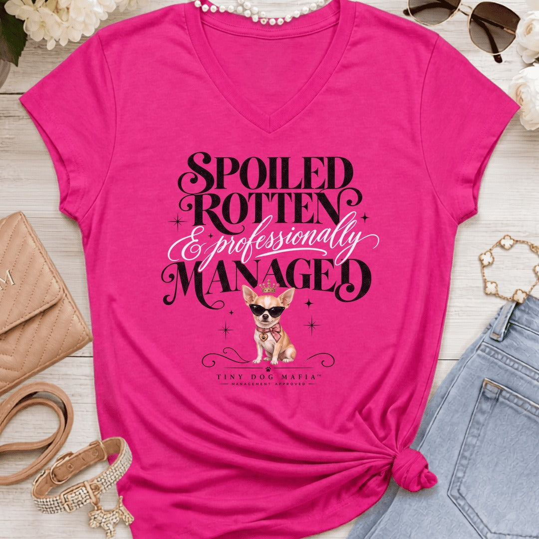 Chihuahua Short Light - Spoiled & Managed Vneck - Heliconia