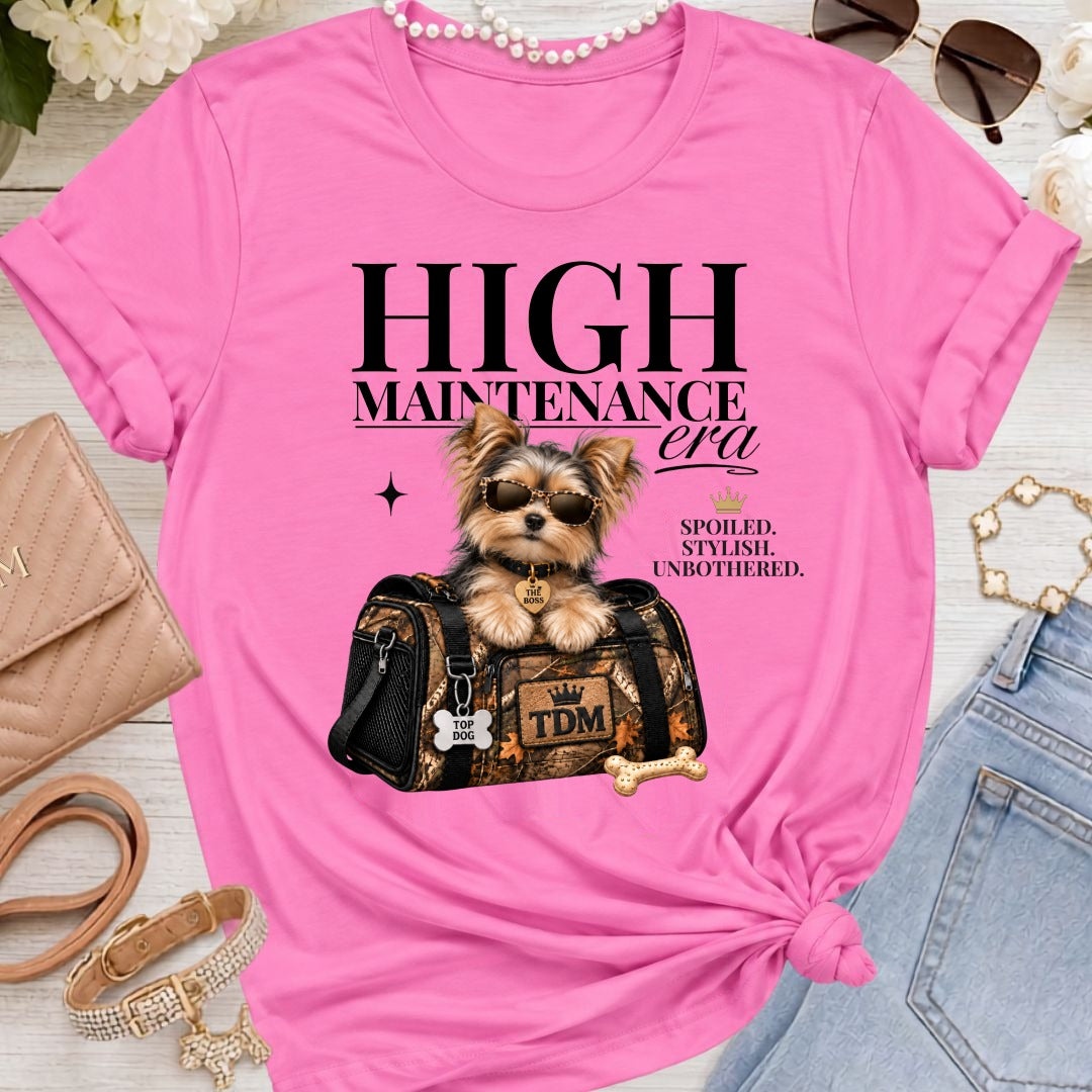 Chorkie | High Maintenance Camo T-Shirt - Charity Pink