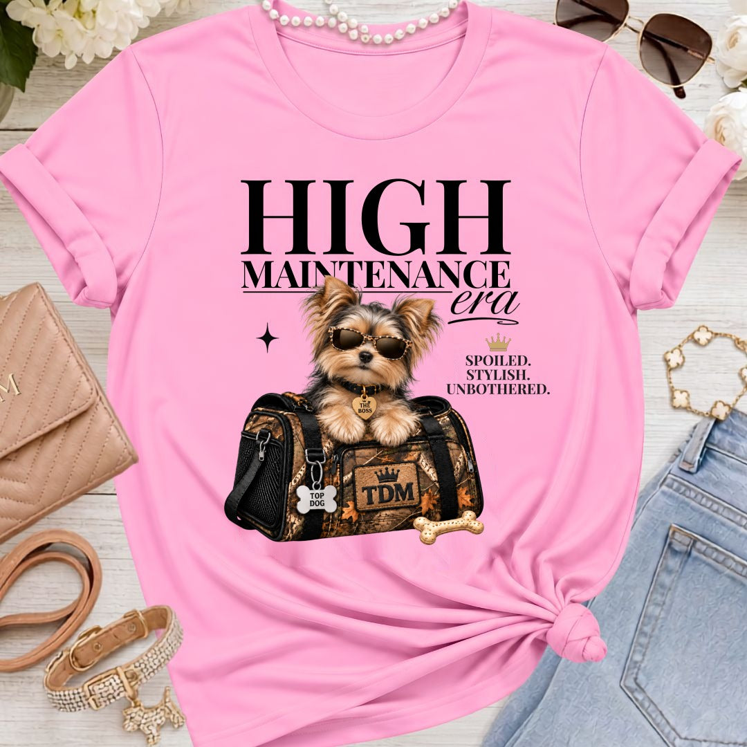 Chorkie | High Maintenance Camo T-Shirt - Heather Bubble Gum