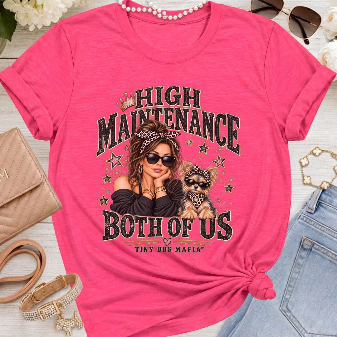Chorkie - High Maintenance Both of Us - Brunette - Fuchsia