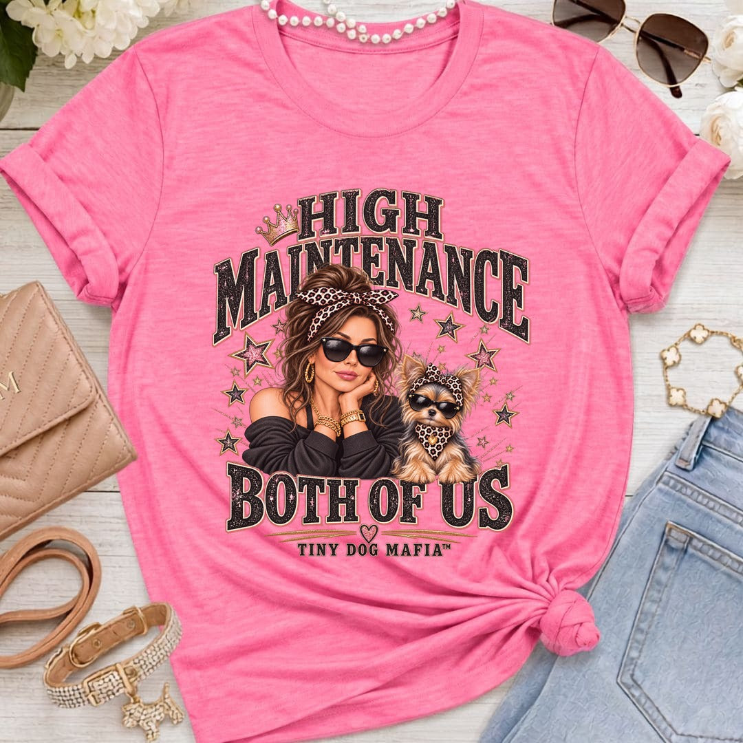 Chorkie - High Maintenance Both of Us - Brunette - Heather Charity Pink