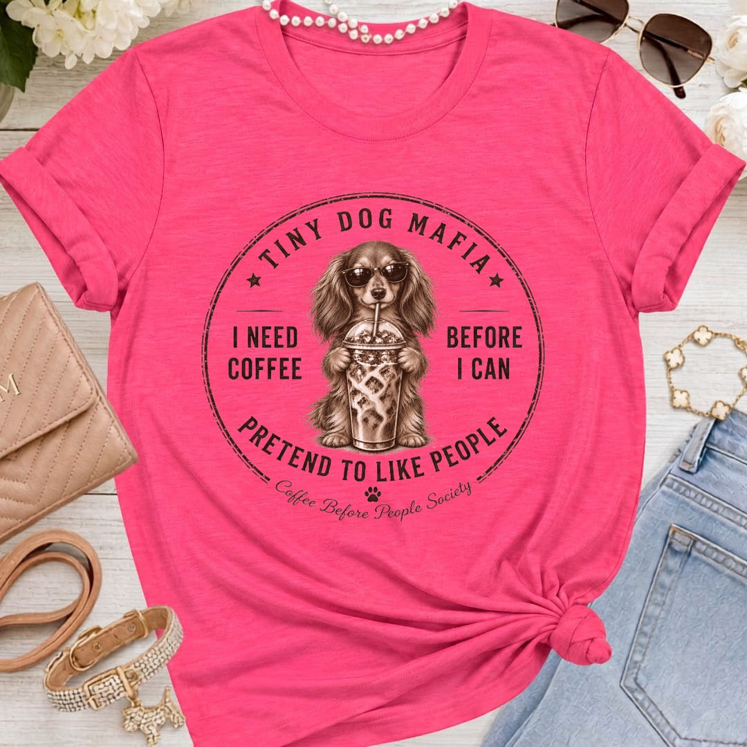 Dachshund Long-Hair - Coffee + Pretend - Fuchsia