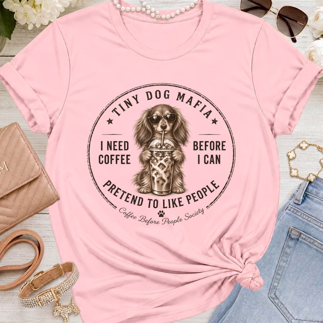 Dachshund Long-Hair - Coffee + Pretend - Pink