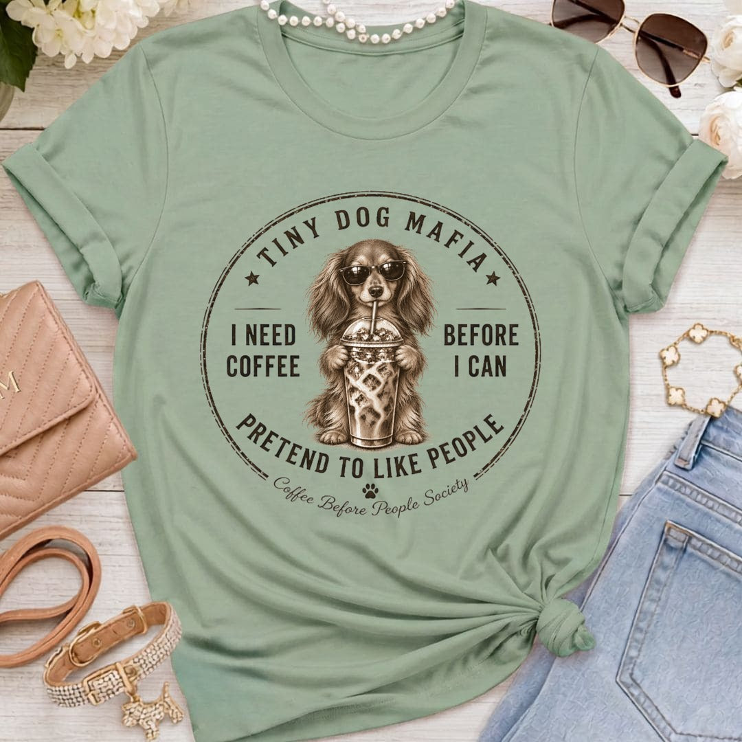 Dachshund Long-Hair - Coffee + Pretend - Sage