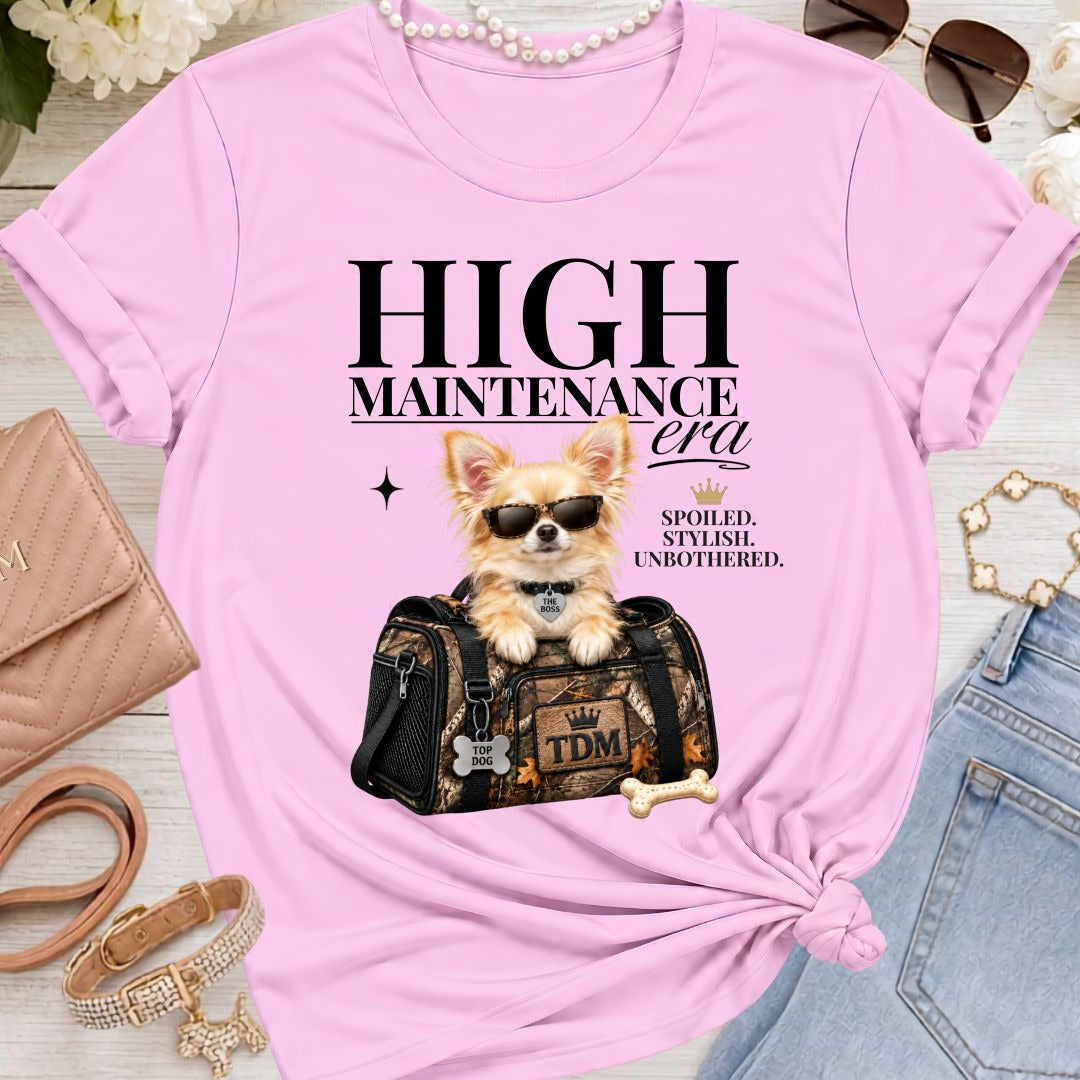 Chihuahua Light Long Hair | High Maintenance Camo T-Shirt - Lilac