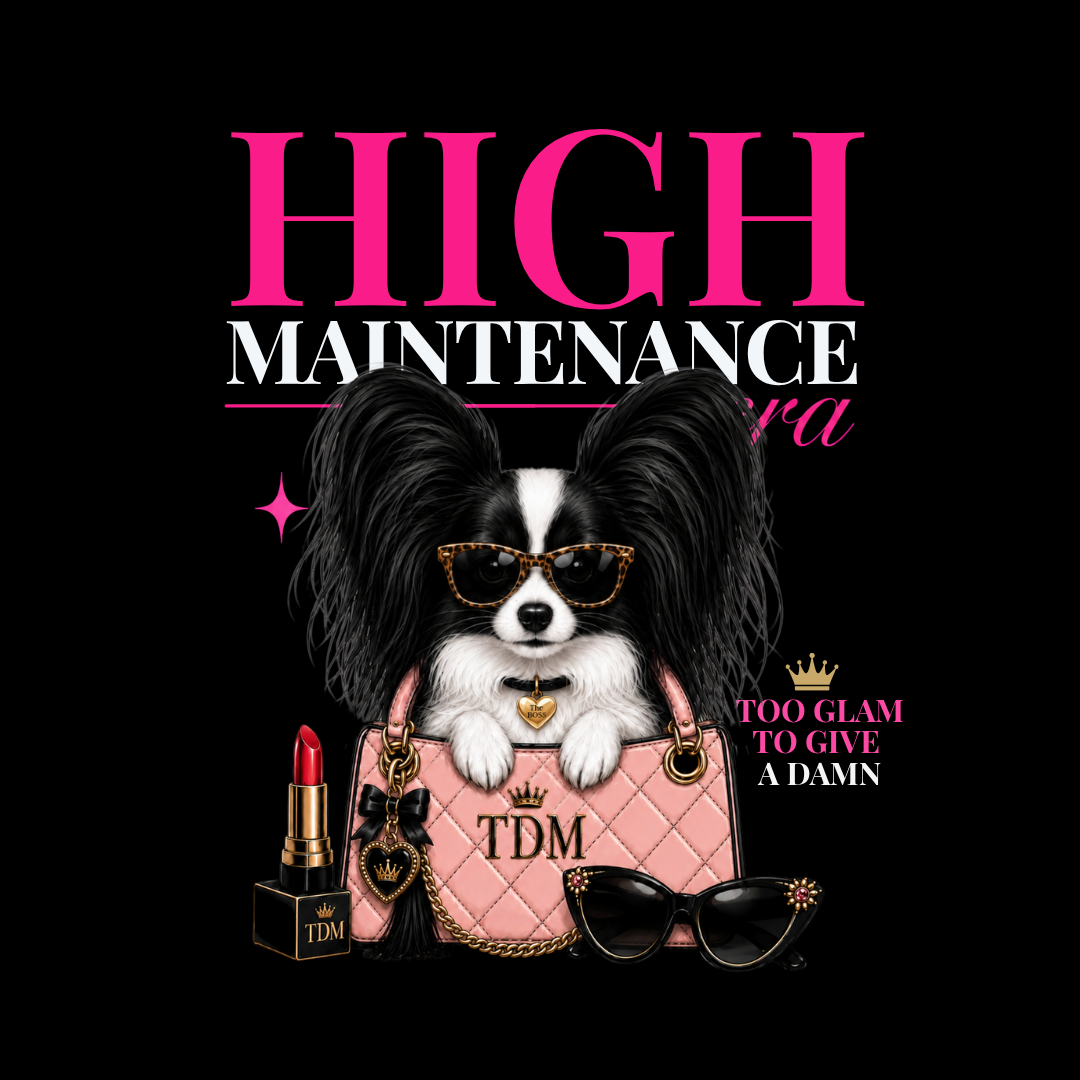Papillon Black/White | High Maintenance Era V-Neck